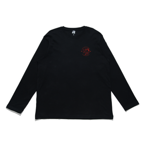 "Lasso Red" Cut and Sew Wide-body Long Sleeved Tee Black/Beige