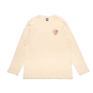 "Lasso Red" Cut and Sew Wide-body Long Sleeved Tee Black/Beige
