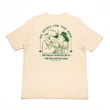 Load image into Gallery viewer, &quot;Lasso Green&quot; Cut and Sew Wide-body Tee White/Beige