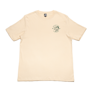 "Lasso Green" Cut and Sew Wide-body Tee White/Beige