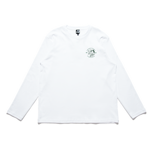 "Lasso Green" Cut and Sew Wide-body Long Sleeved Tee White/Beige
