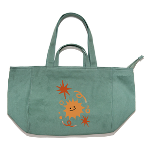 "Plants dad" Tote Carrier Bag Cream/Green