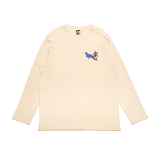 "Journey" Cut and Sew Wide-body Long Sleeved Tee Beige