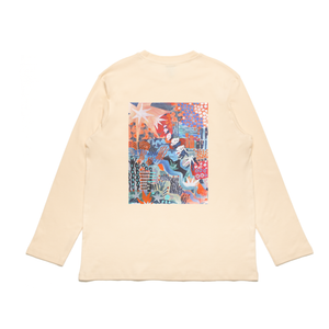 "The Birth" Cut and Sew Wide-body Long Sleeved Tee White/Beige