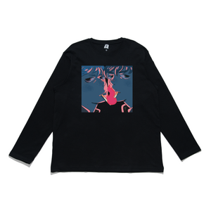 "Shadows" Cut and Sew Wide-body Long Sleeved Tee Black