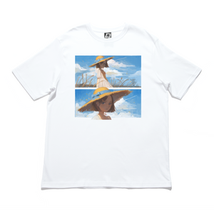 "Windy Day" Cut and Sew Wide-body Tee White
