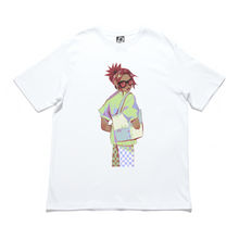 Load image into Gallery viewer, &quot;Checkered&quot; Cut and Sew Wide-body Tee White/Salmon Pink
