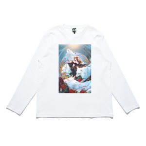 "The Wolf" Cut and Sew Wide-body Long Sleeved Tee White