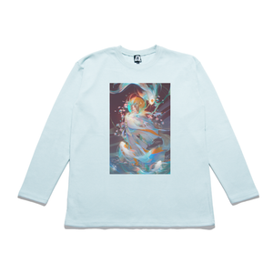 "The Koi" Taper-Fit Heavy Cotton Long Sleeve Tee Mint