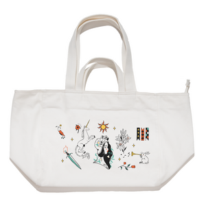 "Medieval Moodboard" Tote Carrier Bag Cream/Green