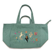 Load image into Gallery viewer, &quot;Medieval Moodboard&quot; Tote Carrier Bag Cream/Green