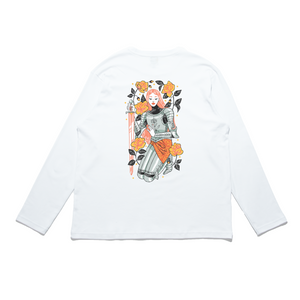 "Osmosis" Cut and Sew Wide-body Long Sleeved Tee White/Salmon Pink