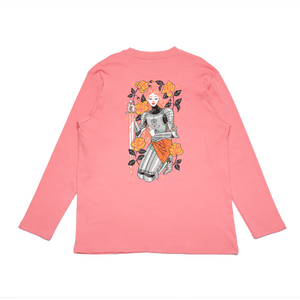"Osmosis" Cut and Sew Wide-body Long Sleeved Tee White/Salmon Pink