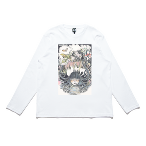 "Nocturne" Cut and Sew Wide-body Long Sleeved Tee White/Black