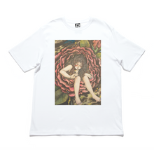 Load image into Gallery viewer, &quot;チクッとしないよ&quot; Cut and Sew Wide-body Tee White/Salmon Pink