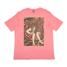 Load image into Gallery viewer, &quot;チクッとしないよ&quot; Cut and Sew Wide-body Tee White/Salmon Pink