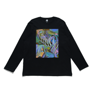 "Cambrian Terror" Cut and Sew Wide-body Long Sleeved Tee White/Black/Salmon Pink