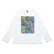Load image into Gallery viewer, &quot;Cambrian Terror&quot; Cut and Sew Wide-body Long Sleeved Tee White/Black/Salmon Pink