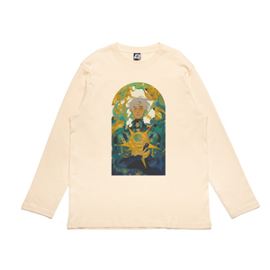 "Magician" Cut and Sew Wide-body Long Sleeved Tee Black/Beige