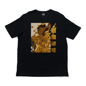 "Golden Girl" Cut and Sew Wide-body Tee Black/Beige