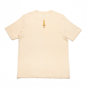 "Golden Girl" Cut and Sew Wide-body Tee Black/Beige