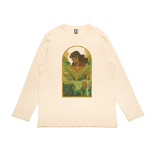 "Empress" Cut and Sew Wide-body Long Sleeved Tee Beige