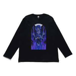 "TheMoon" Cut and Sew Wide-body Long Sleeved Tee Black