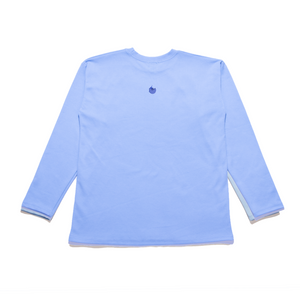 "The Moon" Taper-Fit Heavy Cotton Long Sleeve Tee Sky Blue