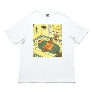 "A Peaceful Afternoon Nap" Cut and Sew Wide-body Tee White