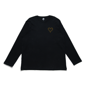 "Heart On My Sleeve" Cut and Sew Wide-body Long Sleeved Tee White/Black