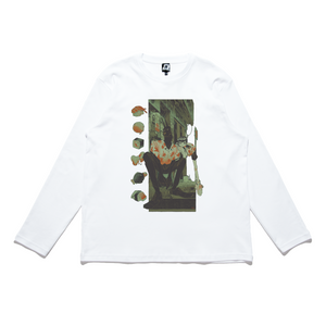 "No Dogs Allowed" Cut and Sew Wide-body Long Sleeved Tee White