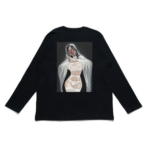"Face of God" Cut and Sew Wide-body Long Sleeved Tee White/Black