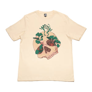 "Dancing Frogs" Cut and Sew Wide-body Tee Beige/Salmon Pink
