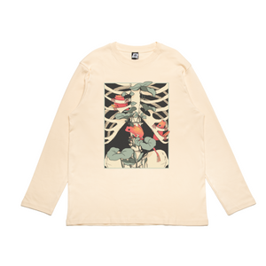 "Ribs" Cut and Sew Wide-body Long Sleeved Tee Beige