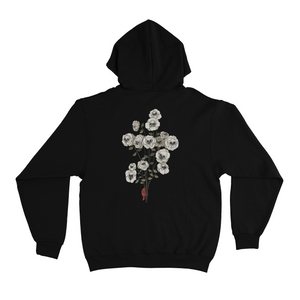 "Frog Holding A Bouquet of Flowers" Basic Hoodie Black/White
