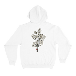 "Frog Holding A Bouquet of Flowers" Basic Hoodie Black/White
