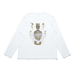 "Sunflower Magician" Cut and Sew Wide-body Long Sleeved Tee White/Black
