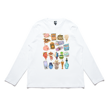 Load image into Gallery viewer, &quot;Supernatural Konbini&quot; Cut and Sew Wide-body Long Sleeved Tee White/Black