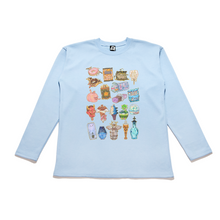 Load image into Gallery viewer, &quot;Supernatural Konbini&quot; Taper-Fit Heavy Cotton Long Sleeve Tee Sky Blue