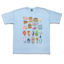 Load image into Gallery viewer, &quot;Supernatural Konbini&quot; Taper-Fit Heavy Cotton Tee Sky Blue