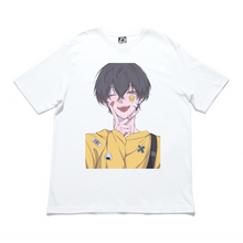 Load image into Gallery viewer, &quot;Sm!le&quot; Cut and Sew Wide-body Tee White/Black