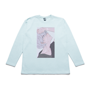 "Skylight" Taper-Fit Heavy Cotton Long Sleeve Tee Mint