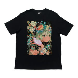 "Your flower" Cut and Sew Wide-body Tee Black