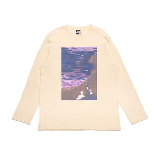 "Play together" Cut and Sew Wide-body Long Sleeved Tee Beige