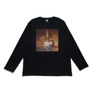 "Slumber" Cut and Sew Wide-body Long Sleeved Tee Black