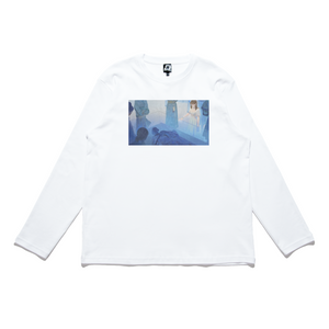 "Awakening" Cut and Sew Wide-body Long Sleeved Tee White/Black