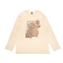 Load image into Gallery viewer, &quot;Floral Peach&quot; Cut and Sew Wide-body Long Sleeved Tee White/Beige