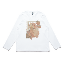 Load image into Gallery viewer, &quot;Floral Peach&quot; Cut and Sew Wide-body Long Sleeved Tee White/Beige