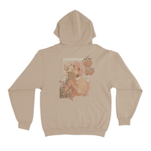 Load image into Gallery viewer, &quot;Floral Peach&quot; Fleece Hoodie Beige/Light Pink