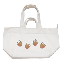 Load image into Gallery viewer, &quot;Peach, Peach, Peach&quot; Tote Carrier Bag Cream/Green